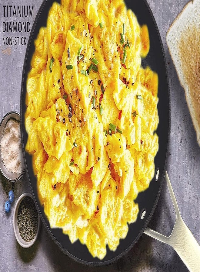 MsMk 8 1/2 Inch Small Egg Pan with Lid, Titanium and Ceramic Nonstick Omelette Pan,Scratch-resistant, Induction Egg Skillet, Oven Safe to 700°F Pan for Cooking, Dishwasher Safe - Image 4