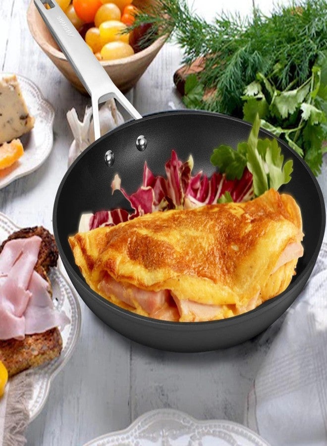 MsMk 8 1/2 Inch Small Egg Pan with Lid, Titanium and Ceramic Nonstick Omelette Pan,Scratch-resistant, Induction Egg Skillet, Oven Safe to 700°F Pan for Cooking, Dishwasher Safe - Image 3