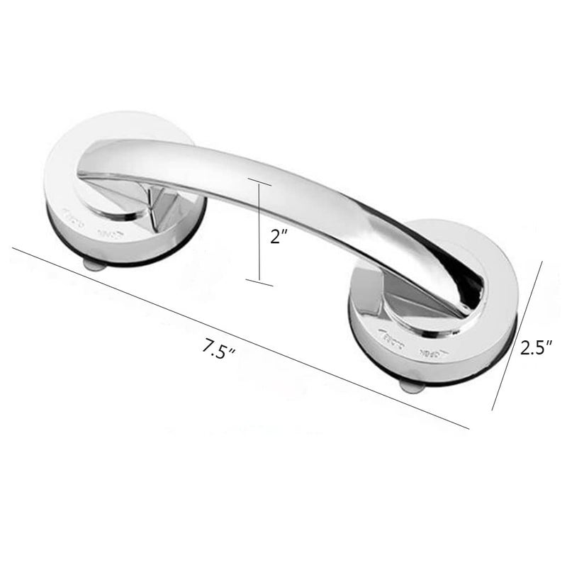 YIDELAI - Suction Cup Door Handle, Glass Door Handle, Refrigerator, Drawer, Bathroom, Suction Cup armrest, Bathtub Shower Handle, Kitchen Drawer Cabinet Handle (Big Silver) - Image 2