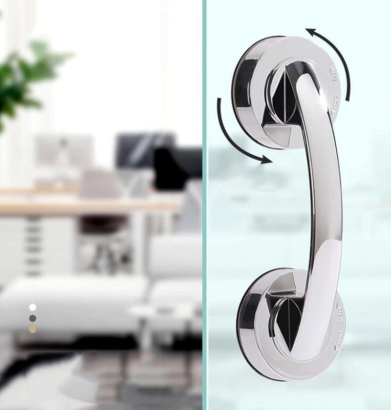 YIDELAI - Suction Cup Door Handle, Glass Door Handle, Refrigerator, Drawer, Bathroom, Suction Cup armrest, Bathtub Shower Handle, Kitchen Drawer Cabinet Handle (Big Silver) - Image 3
