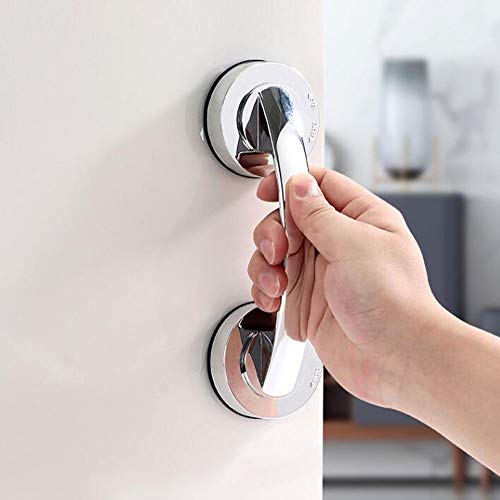 YIDELAI - Suction Cup Door Handle, Glass Door Handle, Refrigerator, Drawer, Bathroom, Suction Cup armrest, Bathtub Shower Handle, Kitchen Drawer Cabinet Handle (Big Silver) - Image 4
