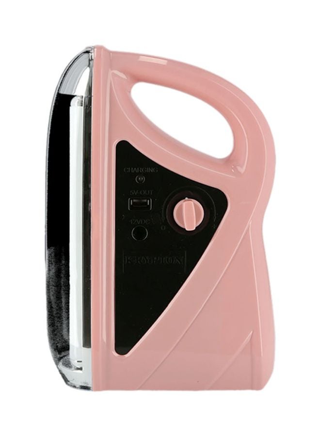 KRYPTON Rechargeable LED Emergency Light With USB & Solar Charger Jacks Pink/Black - Image 4