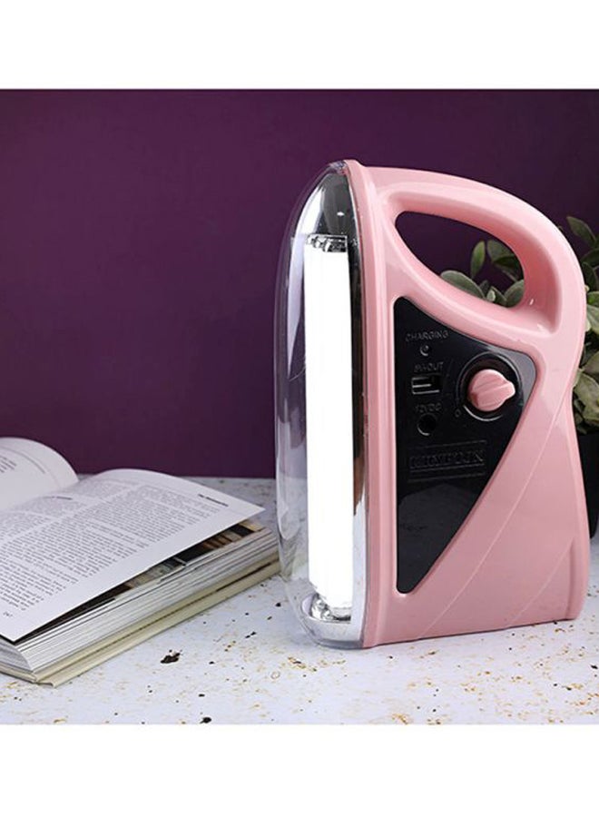 KRYPTON Rechargeable LED Emergency Light With USB & Solar Charger Jacks Pink/Black - Image 5