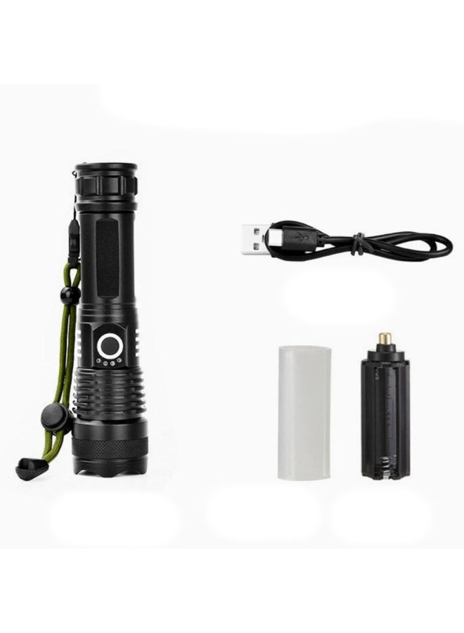Rechargeable Outdoor Ultra Bright LED Flashlights P50 Light Zoomable Waterproof Hand Torch Light Suitable For Camping Emergency Station Torch Light - Image 1