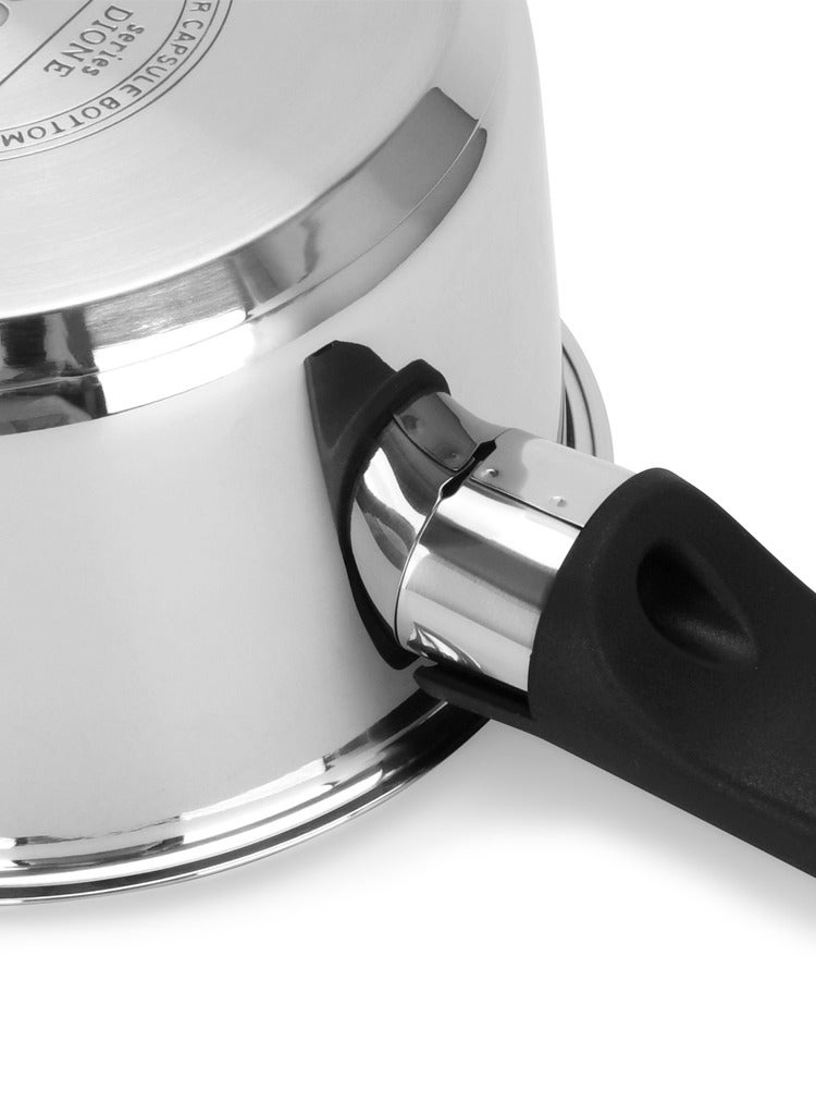Fissman 12cm Dione Stainless Steel Saucepan with 0.9L Capacity, Precision Pouring Spout, Ergonomic Heat Resistant Handle, and Induction Compatible Base Ideal for Cooking, Simmering, and Pouring - Image 4
