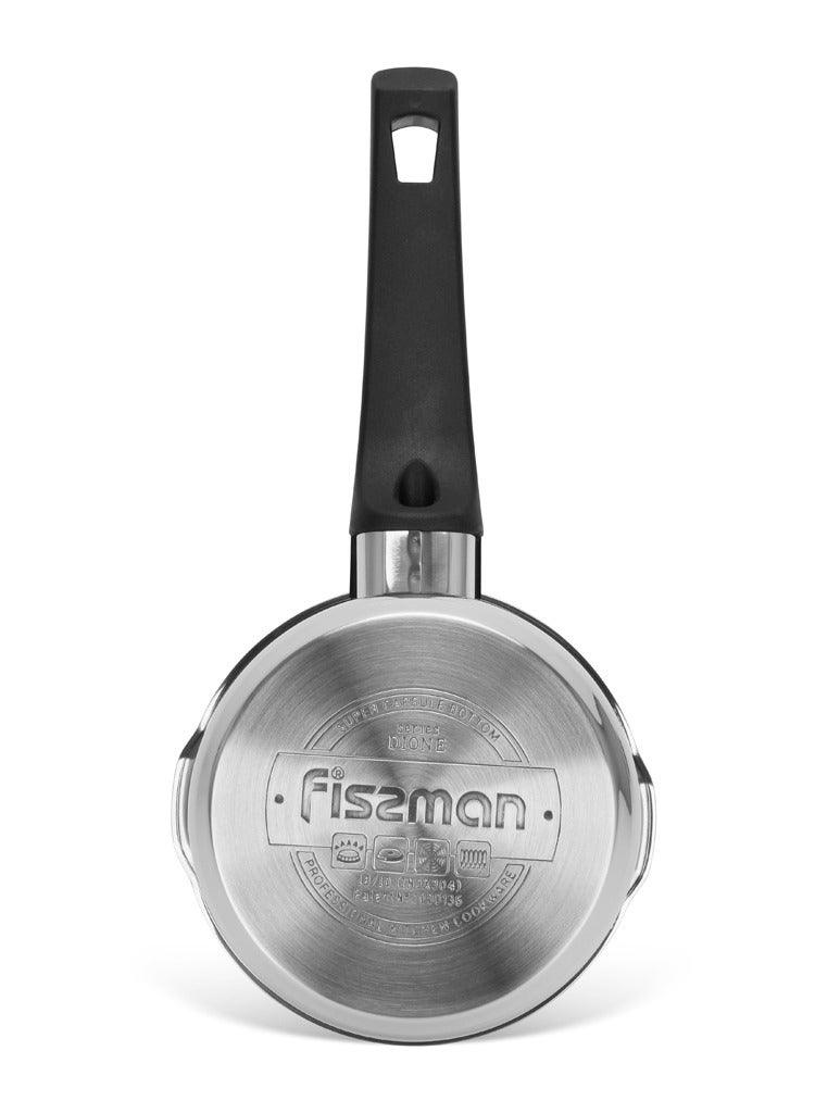 Fissman 12cm Dione Stainless Steel Saucepan with 0.9L Capacity, Precision Pouring Spout, Ergonomic Heat Resistant Handle, and Induction Compatible Base Ideal for Cooking, Simmering, and Pouring - Image 3