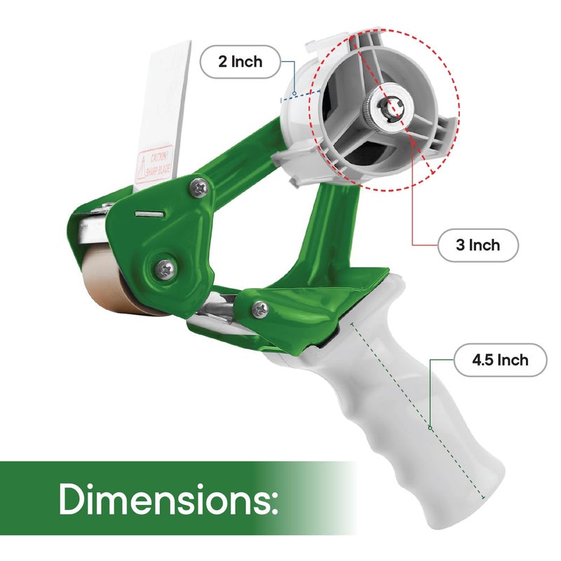 TAPEWELL Heavy Duty Metal Frame 2 Inch Wide Packing Tape Dispenser Gun with Special Ergonomic Handle, 3" Core, Premium Tempered Steel Blade - Image 2
