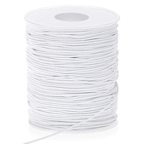 selizo Elastic String Selizo Stretchy Cord For Bracelets Necklace Beading and Sewing 12 MM 109 Yards White