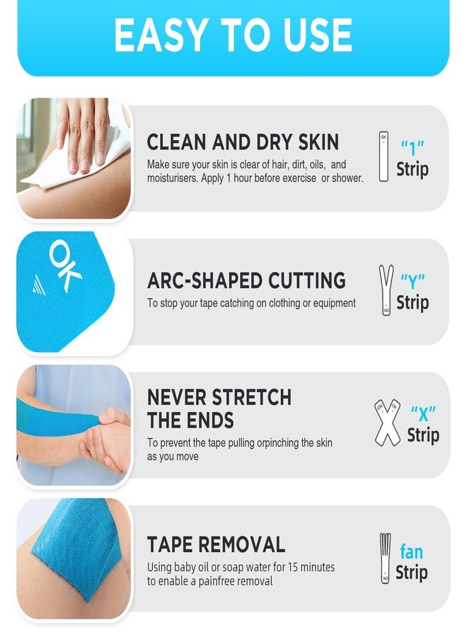 OK TAPE Kinesiology Tape 10 inches Precut, 20 Strips, Cotton Elastic Athletic Tape Latex Free, 2in x 16ft, Beige - Image 4