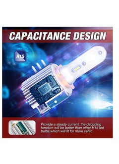 Excefore 2 PCS H15 LED Headlight Bulb,  White Extremely Bright Daytime Running Light, 120W 12000LM High Brightnes, 6500K,Suitable for Audi Mercedes Benz BMW VW  - Image 4