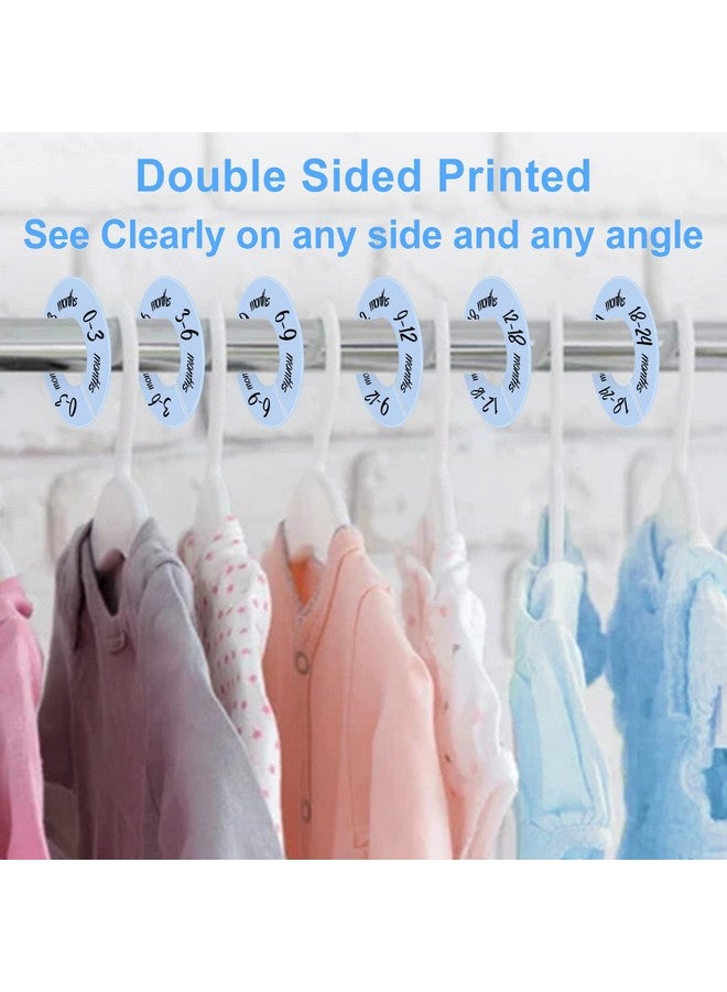 Pro Goleem Baby Closet Dividers Blue Baby Closet Organizer for Nursery Baby Clothes Size Age Dividers Fits 1.5" Rod 6 PCS - Image 4