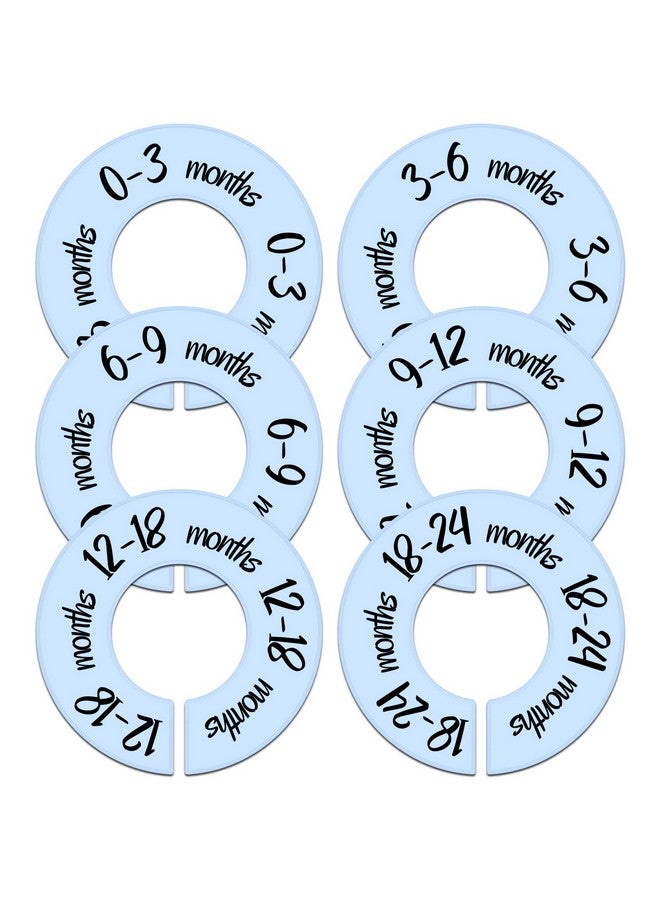 Pro Goleem Baby Closet Dividers Blue Baby Closet Organizer for Nursery Baby Clothes Size Age Dividers Fits 1.5" Rod 6 PCS - Image 1