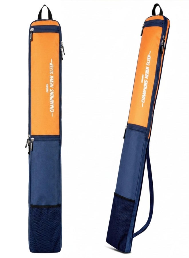PANFIKH Cricket Bat Cover with Zipper Closure for Wooden & Plastic Bats with Adjustable Shoulder Strap and Front Zipper Pocket Storage Lightweight Durable Cricket Bat Carry Bag (Orange) - Image 1