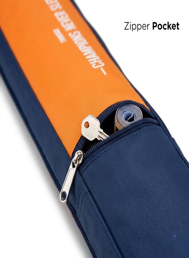 PANFIKH Cricket Bat Cover with Zipper Closure for Wooden & Plastic Bats with Adjustable Shoulder Strap and Front Zipper Pocket Storage Lightweight Durable Cricket Bat Carry Bag (Orange) - Image 3