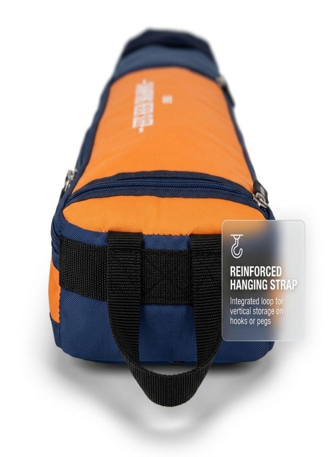 PANFIKH Cricket Bat Cover with Zipper Closure for Wooden & Plastic Bats with Adjustable Shoulder Strap and Front Zipper Pocket Storage Lightweight Durable Cricket Bat Carry Bag (Orange) - Image 4