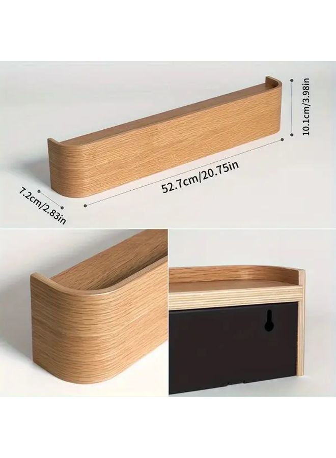 Black Minimalist Wooden Wall Mounted Key Holder Modern Entryway Organizer - Image 3