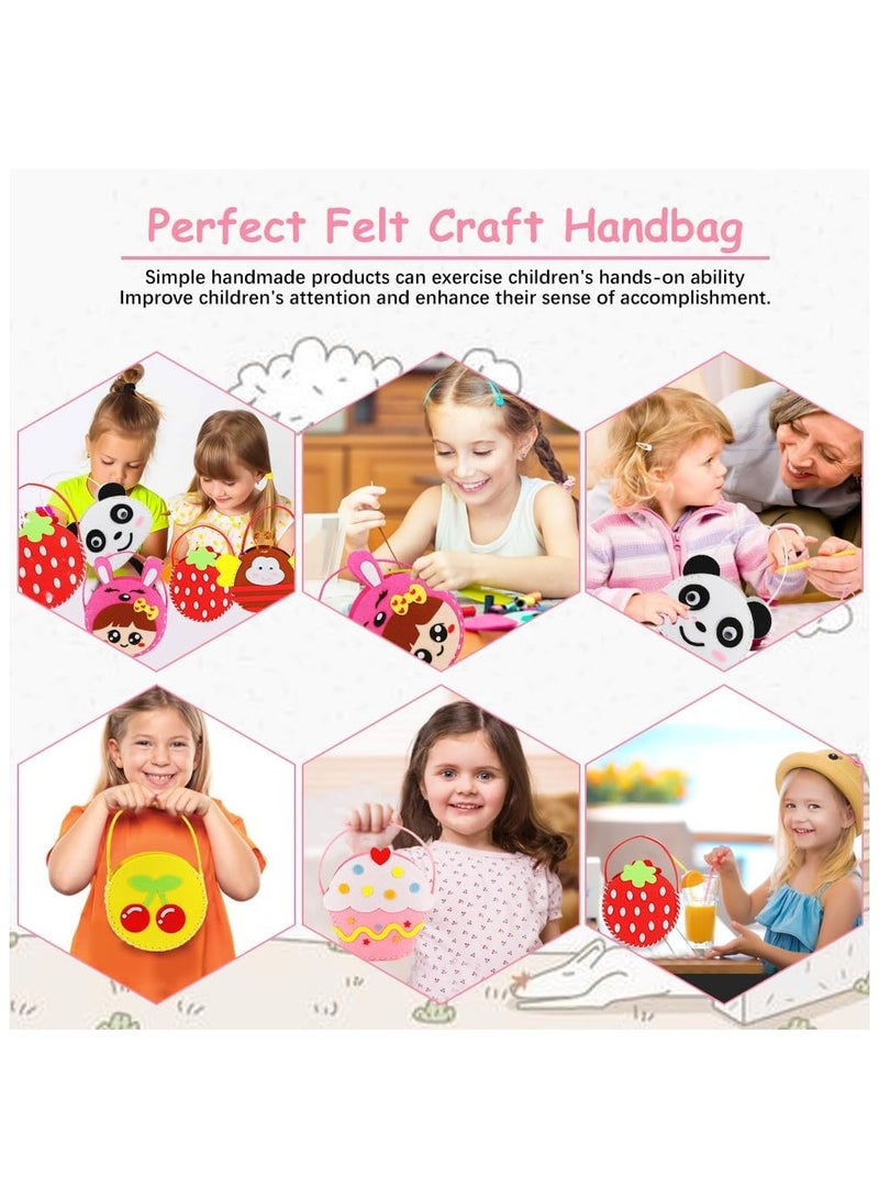 6 Pcs Sewing Kit for Kids, Preschool Educational Toys, Girls DIY Sewing Crafts Handbag  with Safety Needle & Harmless Felt, Toddler Arts and Crafts for Kids  - Image 4