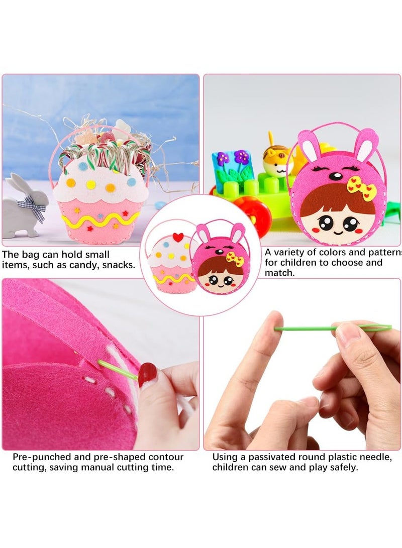 6 Pcs Sewing Kit for Kids, Preschool Educational Toys, Girls DIY Sewing Crafts Handbag  with Safety Needle & Harmless Felt, Toddler Arts and Crafts for Kids  - Image 5