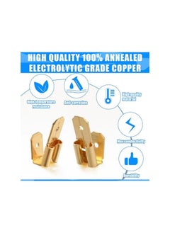 The Bros 25 Pcs Piggyback Spade Connectors, 3 Way Adapter Dual Male to Single Female Brass Quick Disconnect Connectors Piggyback Terminals Crimp Terminals Assortment Kit, Unisulated  - Image 3