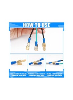 The Bros 25 Pcs Piggyback Spade Connectors, 3 Way Adapter Dual Male to Single Female Brass Quick Disconnect Connectors Piggyback Terminals Crimp Terminals Assortment Kit, Unisulated  - Image 4