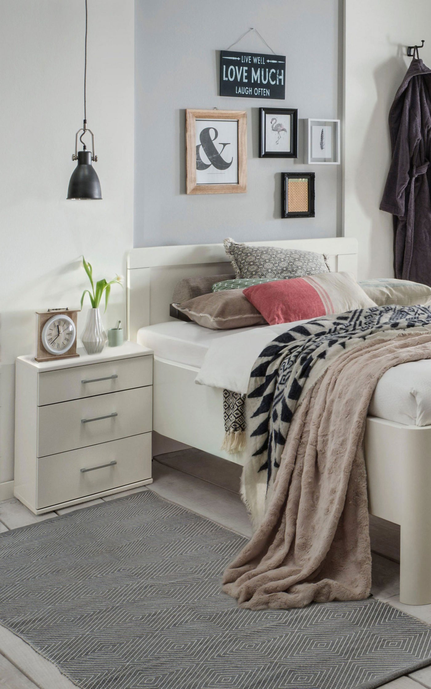 Modern MDF nightstand - Height 65 cm - Width 50 cm - Depth 36 cm, from Furniture Store.