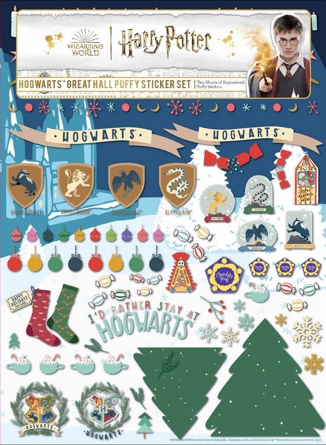 Conquest Journals Harry Potter Puffy Sticker Play Set (Holiday), Over 100 Repositionable Puffy Stickers, Reusable Double-Sided Play Board, Officially Licensed - Image 1