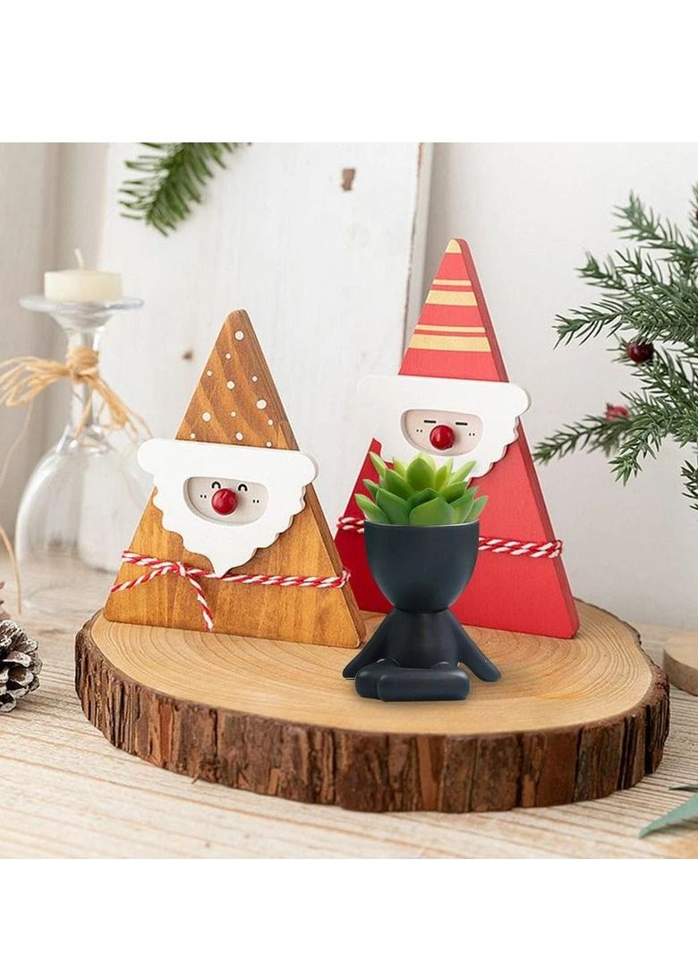 Creative Cute Plastic Flower Pot Succulent Planter Crafts Imitation Humanoid Vase Mini Pot 4 Piece Random Design - Image 5