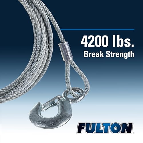 Fulton WC325 0100 Galvanized Steel Boat Winch Cable with Hook, 3/16 Inch x 25 Foot, 4,200 lbs. Breaking Strength - Image 2