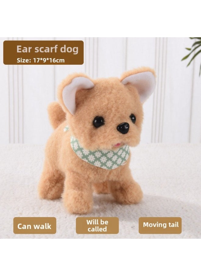 Toy Dog Plush Toy Walking Dog Dog Stall Electronic Puppy-Color:Vertical Ear Scarf Dog  - Image 1