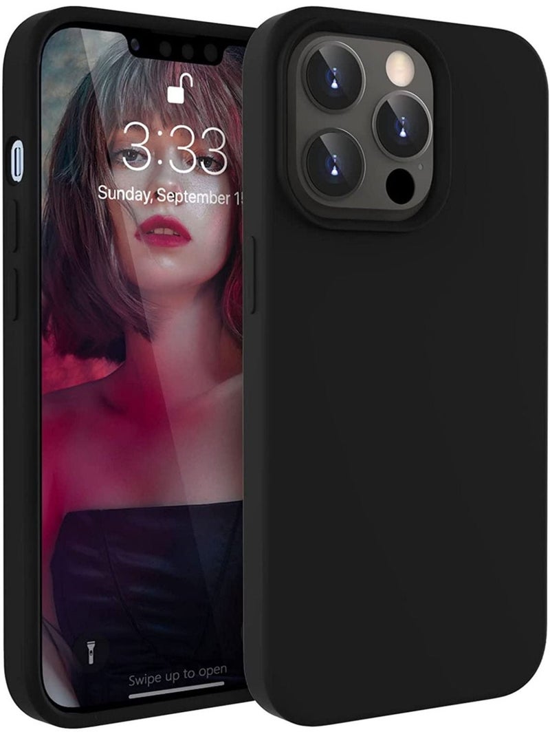 Raxoom Compatible with iPhone 14 Pro Max Case, Liquid Silicone Shockproof Protective Case with Soft Microfiber Lining for iPhone 14 Pro Max Black