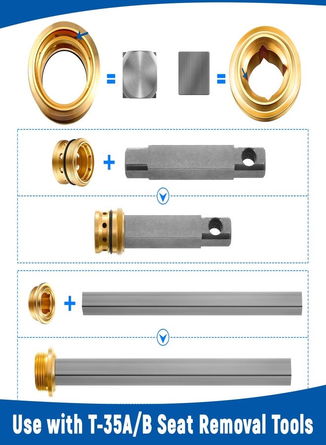 Enhon Valve Rebuild Kit Replacement for REB-VALVE, Compatible with Symmons Temptrol Valve, TA-10 Spindle Assembly, TA-4 Hot and Cold Seats, T-11 Cap Gasket, T-35A/B Seat Removal Tools (1 Pack) - Image 5