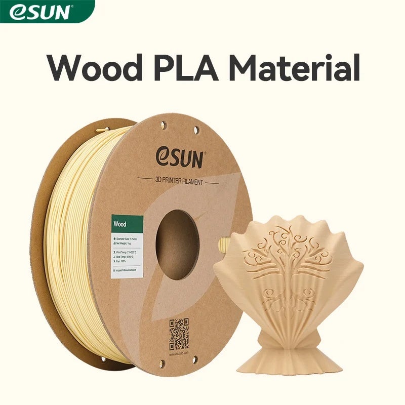 إي صن خيط طباعة PLA بألياف الخشب بقطر 1.75 مم وبكرة 1 كجم لطابعات FDM ثلاثية الأبعاد - Image 2