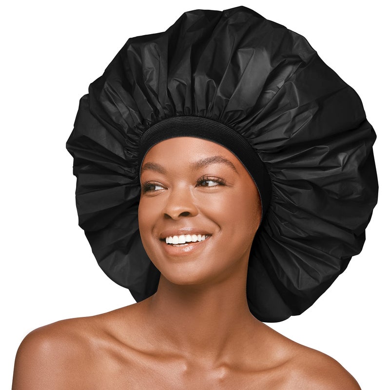 Red by Kiss Red by Kiss Essential Super Large Waterproof Shower Cap Reusable Caps with Elastic Band Super Jumbo