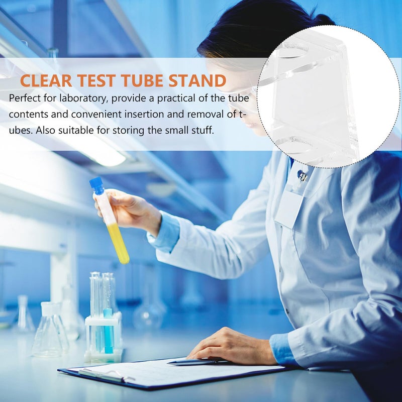 Dual Layer Acrylic Test Tube Rack Holder For Centrifuge Tubes And Small Items Storage - Image 3