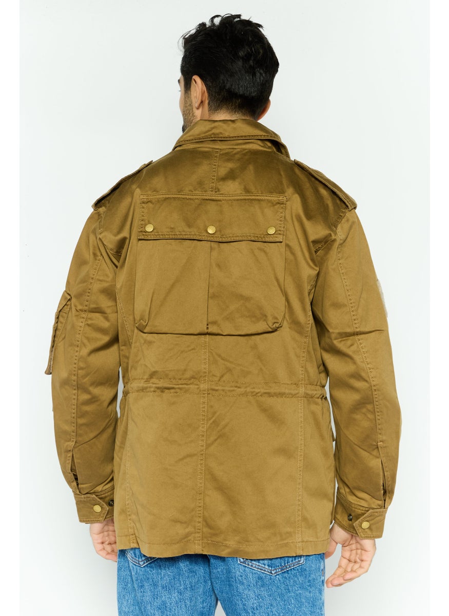 DIESEL - Men Plain Jacket Shirt, Khaki - Image 1