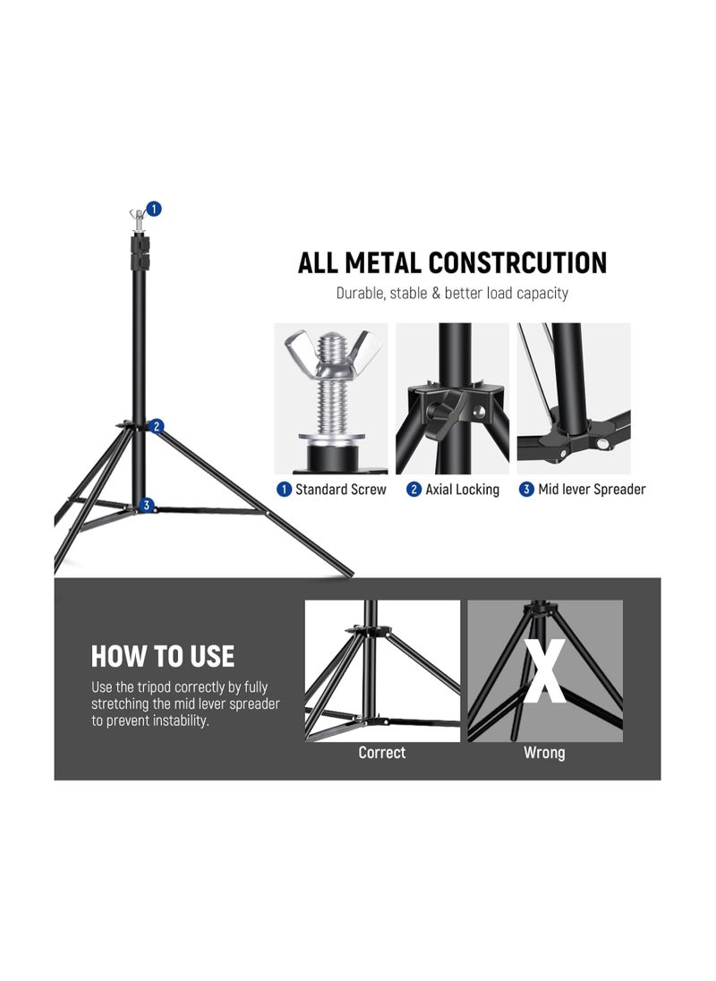 Neewer - Neewer Photo Studio Backdrop Support System, 10ft/3m Wide 6.6ft/2m High Adjustable Background Stand with 4 Crossbars, 6 Backdrop Clamps, 2 Sandbags, and Carrying Bag for Portrait & Studio Photography - Image 1