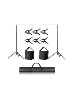 Neewer Photo Studio Backdrop Support System, 10ft/3m Wide 6.6ft/2m High Adjustable Background Stand with 4 Crossbars, 6 Backdrop Clamps, 2 Sandbags, and Carrying Bag for Portrait & Studio Photography