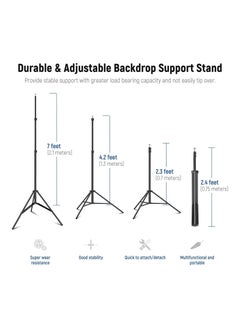 Neewer Neewer Photo Studio Backdrop Support System, 10ft/3m Wide 6.6ft/2m High Adjustable Background Stand with 4 Crossbars, 6 Backdrop Clamps, 2 Sandbags, and Carrying Bag for Portrait & Studio Photography  - Image 3