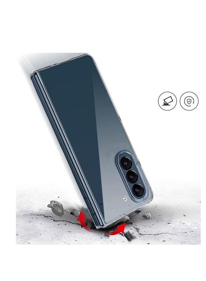جينيكست جراب لهاتف Samsung Galaxy Z Fold 5 [مقاس نحيف] غطاء شفاف للكمبيوتر الشخصي ، جراب هاتف ممتص للصدمات مقاوم للصدمات لهاتف Samsung Galaxy Z Fold 5 5G 2023 - شفاف - Image 3