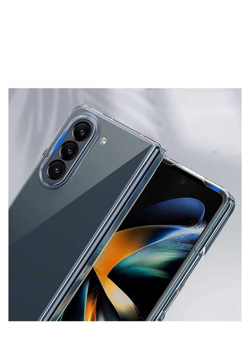 جينيكست جراب لهاتف Samsung Galaxy Z Fold 5 [مقاس نحيف] غطاء شفاف للكمبيوتر الشخصي ، جراب هاتف ممتص للصدمات مقاوم للصدمات لهاتف Samsung Galaxy Z Fold 5 5G 2023 - شفاف - Image 2