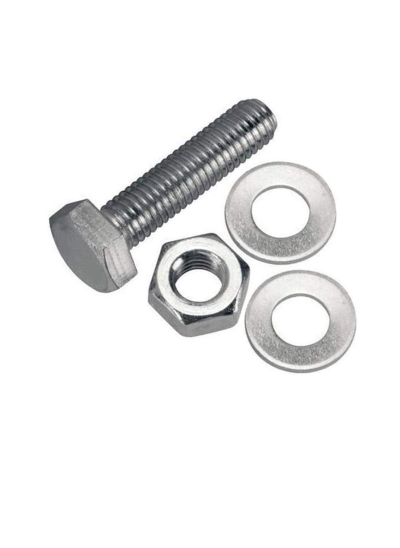 Generic - 12 pcs Hex Head Screw Bolts Nuts & Washers Fully Thread GI Plain Finish Bolt Set. (12, 30MM) - Image 1