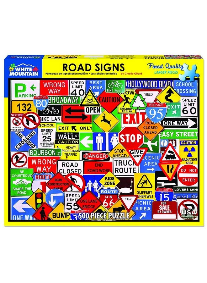 WHITE MOUNTAIN Puzzles Road Signs 500 Piece Jigsaw Puzzle - Image 3