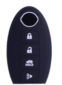 althiqahkey Sillicone Key Skin key Cover Remote Case Protector Shell for Nissan Teana Murano Maxima Pathfinder Rogue Versa 370Z Sentra Altima Smart Remote 4 Button Black  - Image 1