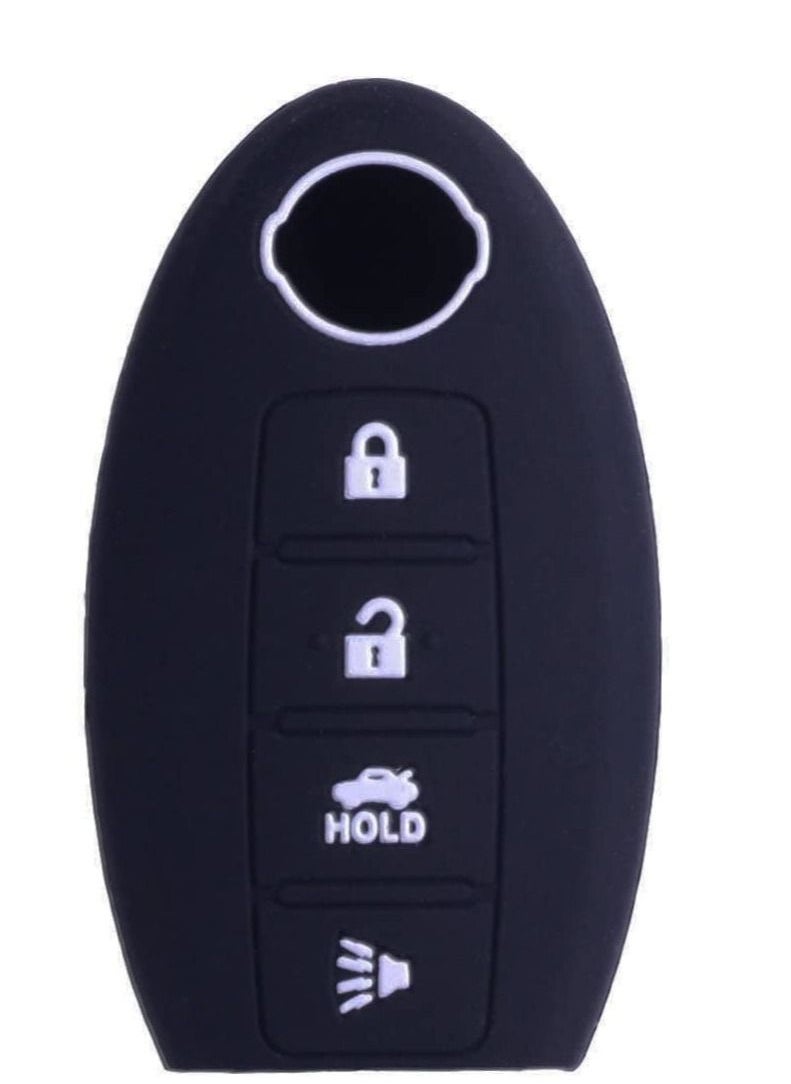 althiqahkey - Sillicone Key Skin key Cover Remote Case Protector Shell for Nissan Teana Murano Maxima Pathfinder Rogue Versa 370Z Sentra Altima Smart Remote 4 Button Black - Image 1