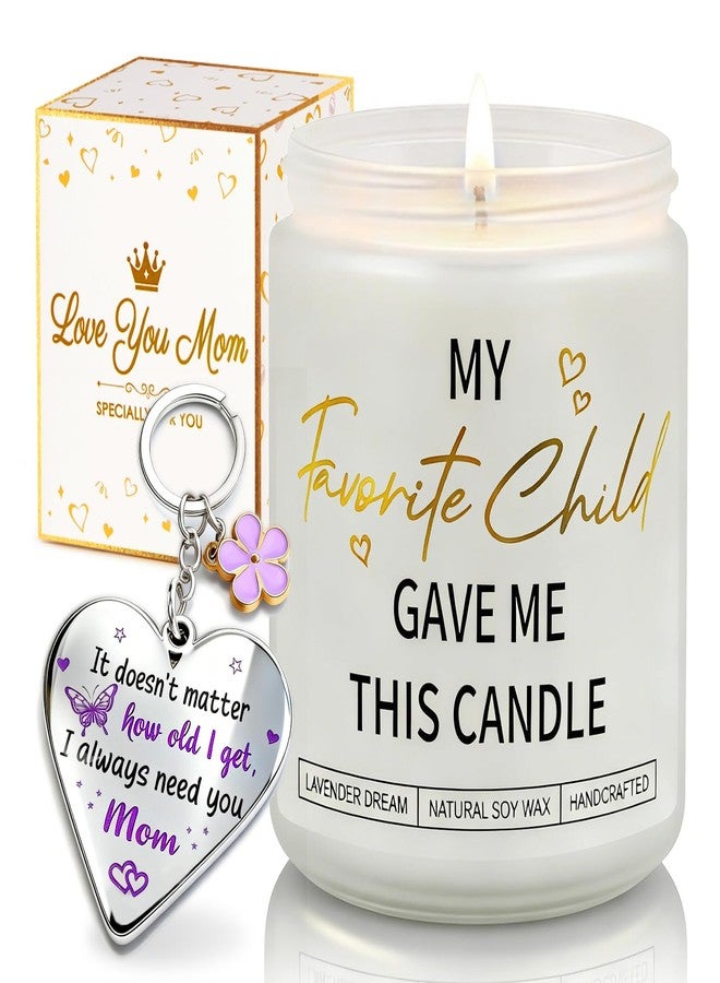 Happy Pop Funny Gifts for Mom from Daughter - My Favorite Child Gave Me This Candle & Keychain Set, Unique Humor Present for Mom, Women, Grandma - Birthday, Lavender Scented Gift Set - Image 1