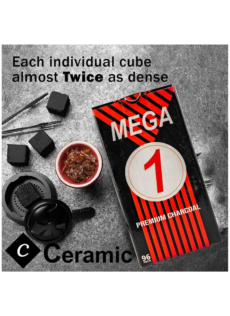 CERAMIC - Mega Charcoal Quick Ignite and Long Lasting 96 Pieces 3 Boxes Combo Pack - Image 1
