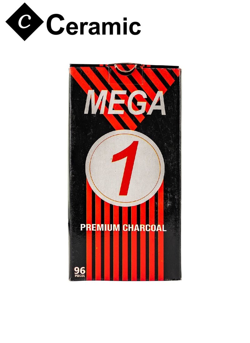 CERAMIC - Mega Charcoal Quick Ignite and Long Lasting 96 Pieces 3 Boxes Combo Pack - Image 1