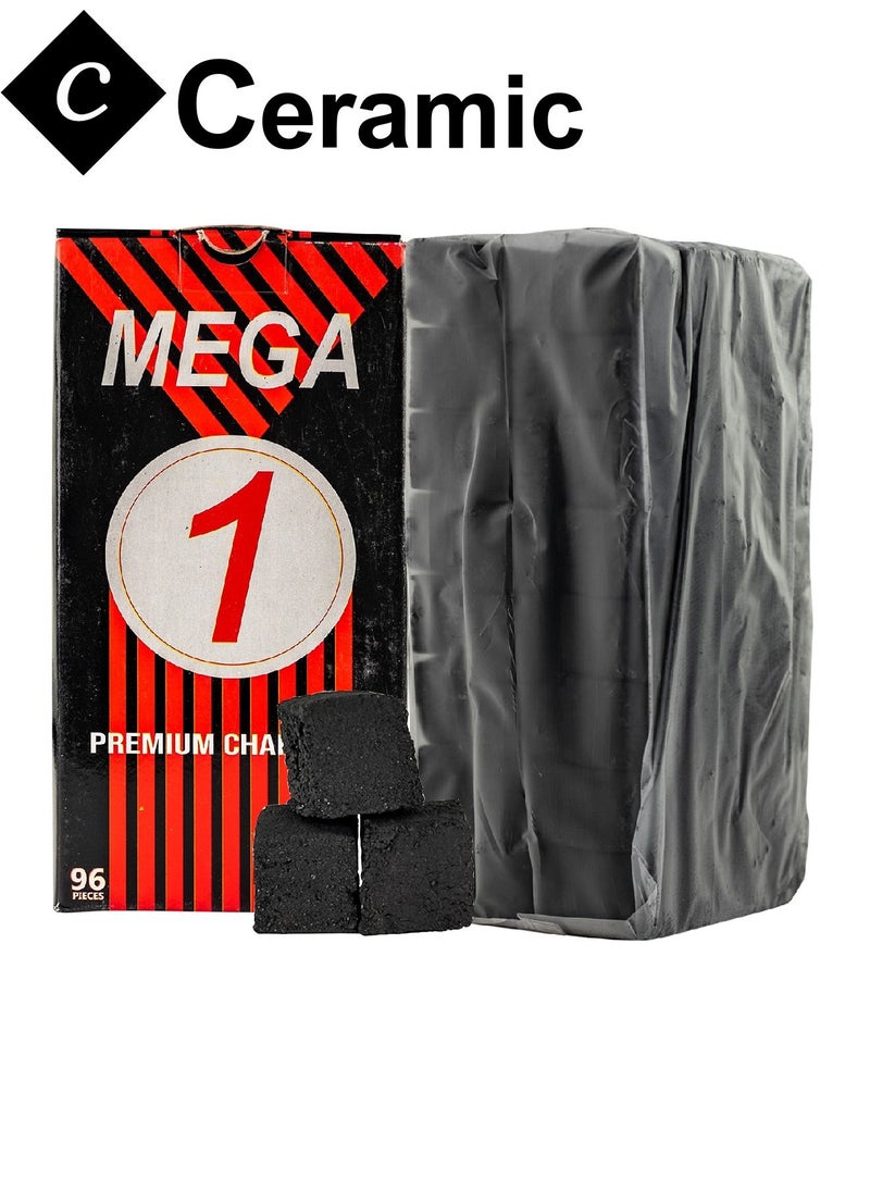 CERAMIC - Mega Charcoal Quick Ignite and Long Lasting 96 Pieces 3 Boxes Combo Pack - Image 1