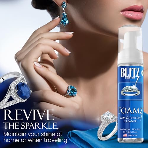 Blitz Foamz Gem & Jewelry Cleaning Foam for Gold, Silver, & Platinum Jewelry Polishes Non-Porous, Precious & Semi-Precious Stones Non-Toxic, Non-Abrasive, & Planet Friendly Made in the USA 2.5oz - Image 3