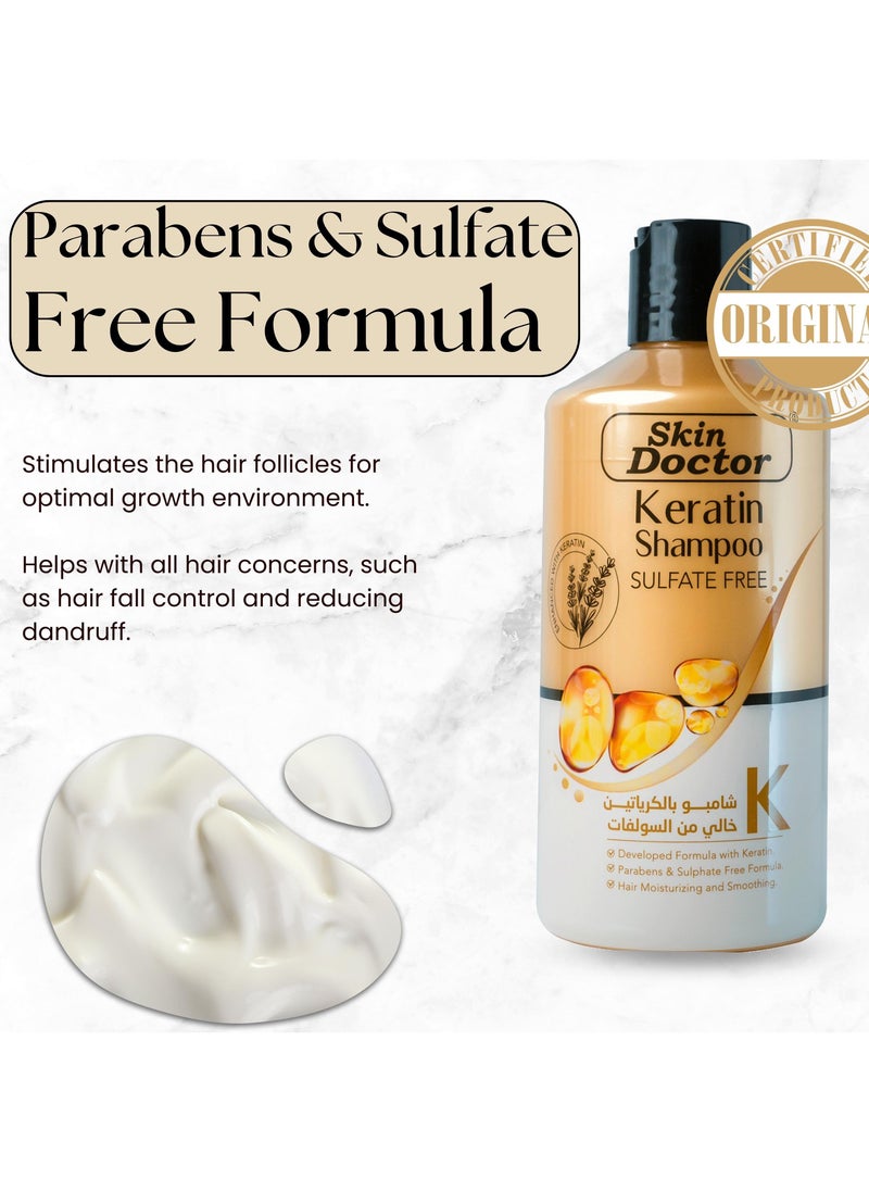 Keratin Shampoo Hair Treatment - Parabens And Sulphate Free - for Curly Wavy and Straight Hair - Product For Dry Damaged or Color Treated Hair - Moisturizing And Smoothing - ( 500 ml)